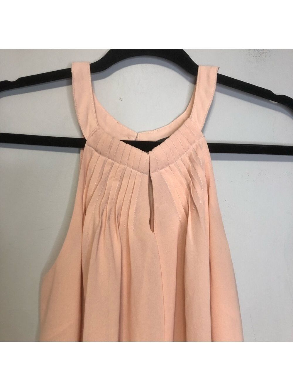 Anthropologie Sunday in Brooklyn Peach Pintucked Halter Tank Top, size S - Picture 3 of 11